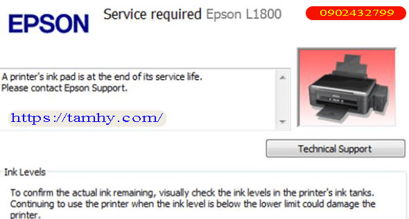 reset máy in epson L1800