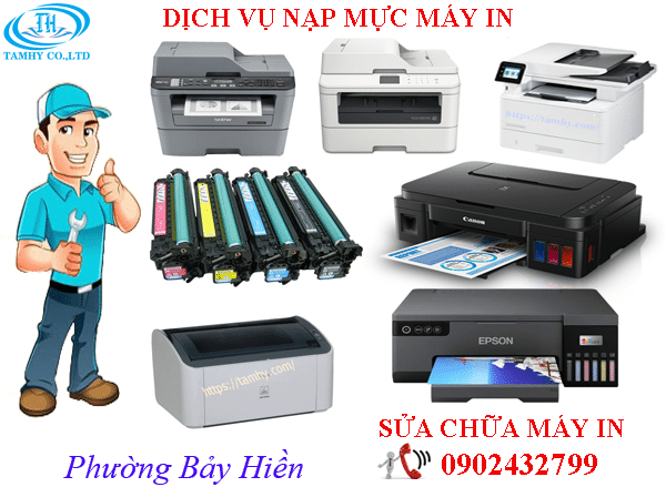 nạp mực máy in tại phường Bảy Hiền